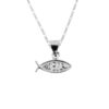 Dije De Plata Pez Cristiano Adonai con Cadena