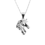 Dije De Plata Cabeza Caballo Blanco con Cadena