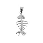 Dije De Plata Esqueleto De Pez con Cadena - Image 2