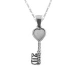 Dije De Plata Llave Corazón con Cadena