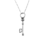 Dije De Plata Llave Corona con Cadena