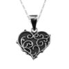 Dije De Plata Corazón Con Enredadera con Cadena