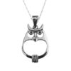 Dije De Plata De Búho Sonriente con Cadena
