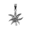 Dije De Plata Hoja De Marihuana Y Calavera con Cadena - Imagen 2