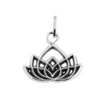 Dije De Plata Flor De Loto Con Cadena - Image 2