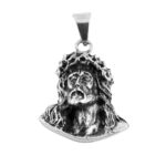Dije De Plata Rostro De Cristo Grande Con Cadena C.20 - Imagen 2