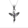 Dije De Plata Angelito Con Circonia En Las Manos con Cadena