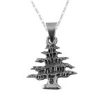 Dije De Plata Árbol Libanes con Cadena