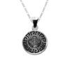 Dije De Plata Calendario Azteca Greca Diamantada con Cadena