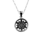 Dije De Plata Estrella De 12 Picos con Cadena