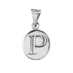 Dije De Plata Letra P En Ovalo con Cadena - Image 2
