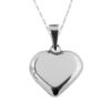 Dije De Plata Corazón Cartoneado Grande con Cadena