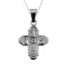 Dije De Plata Cruz Vaticana con Cadena
