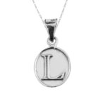Dije De Plata Letra L En Ovalo con Cadena