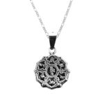 Dije De Plata Mantra Om Mani Padme Hum con Cadena