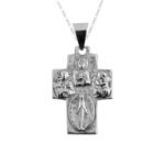 Dije De Plata, Cruz, Fe, Esperanza Y Caridad Grande con Cadena - Image 2