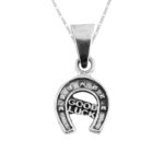 Dije De Plata Herradura Good Luck con Cadena