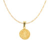 Dije De Oro 14 Kilates Medalla Cruz San Benito con Cadena 50cm