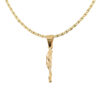 Dije de oro 14 Kilates Mujer Belleza Femenina cadena planchada Espejo Diamantada 50 cm - Image 2