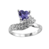 Anillo de Plata Surco en el Corazon con amatista
