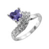 Anillo de Plata Surco en el Corazon con amatista - Image 2