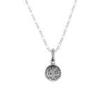 Dije de Plata Medalla de San Benito chica con cadena - Image 2