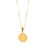 Dije de Oro 14 Kilates Medalla Cruz de San Benito cadena Viviana 45 cm - Image 2