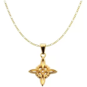 Dije de Oro 14 Kilates Nudo de Brujas cadena 50 cm