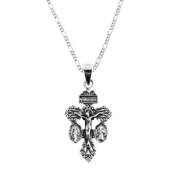 Dije de Plata Cruz del Perdón con cadena