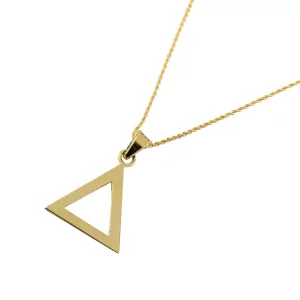 Dije de Oro 14 Kilates Triangulo Cadena Torsal 60 cm