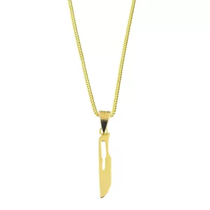 Dije de Oro 14 Kilates Bisturí cadena Barbada 50 cm