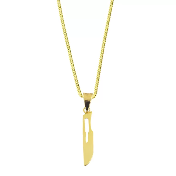 Dije de Oro 14 Kilates Bisturí cadena Barbada 50 cm