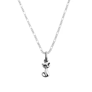 Dije de Plata Gatito Ojos Bonitos con Cadena