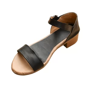 Zapatos Negro Modelo Tropical Tacón Bajo