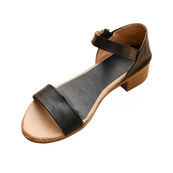 Zapatos Negro Modelo Tropical Tacón Bajo