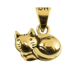 Dije de Oro 14 Kilates Gato Enroscadito
