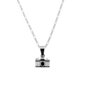 Dije de Plata Cámara Fotográfica con Cadena