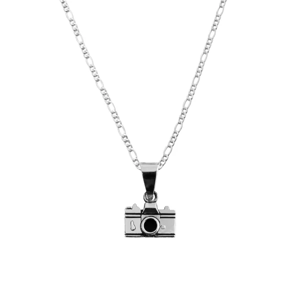 Dije de Plata Cámara Fotográfica con Cadena