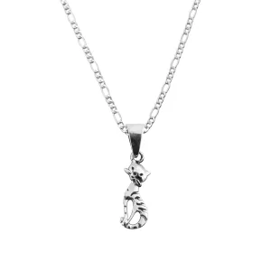 Dije de Plata Gatito Ronronea con Cadena