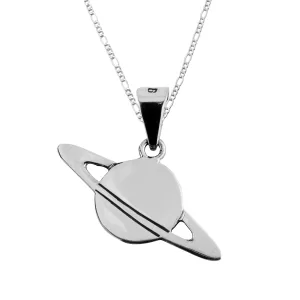 Dije de Plata Planeta Saturno con cadena