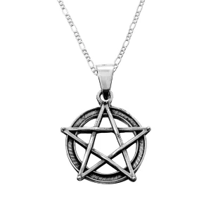 Dije de Plata Pentagrama con cadena