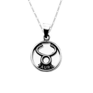 Dije de Plata Signo Zodiacal Tauro con Cadena