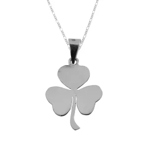 Dije de plata Trebol con cadena