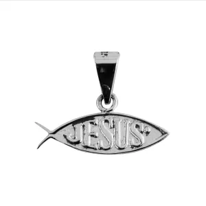 Dije de Plata Pez Jesus Troquelado