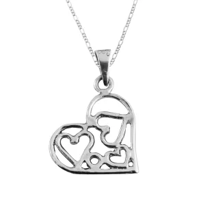 Dije de Plata Corazon Lleno de Amor con Cadena