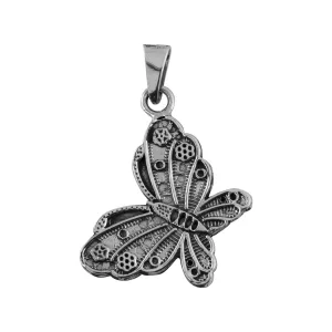 Dije de Plata Mariposa Monarca Grande