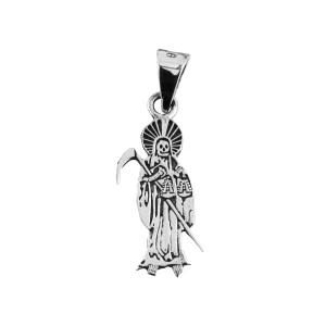 Dije de Plata Santa Muerte Troquelada Mediana