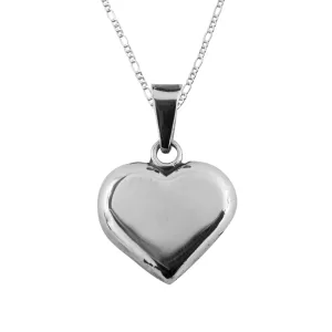 Dije de Plata Corazon Cartoneado Mediano con cadena