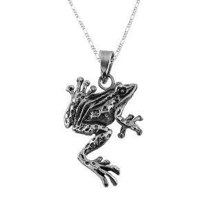 Dije de Plata Rana Saltarina con cadena