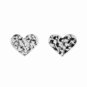 Aretes de Plata Corazoncito martillado